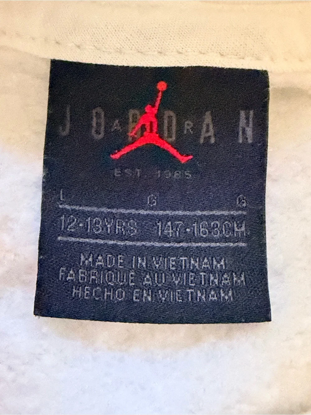Jordan White Hoodie with Black Logo - Kids